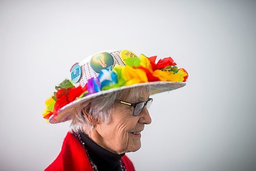 MIKAELA MACKENZIE / WINNIPEG FREE PRESS

Raging Grannies member Christa Froese poses for a portrait before a meeting at the Old Grace Housing Co-op in Winnipeg on Monday, Jan. 13, 2020. For Brenda Suderman story.
Winnipeg Free Press 2019.