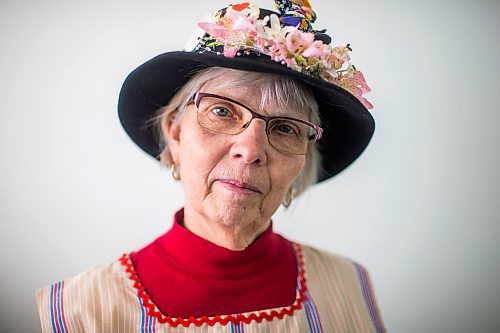 MIKAELA MACKENZIE / WINNIPEG FREE PRESS

Raging Grannies member Adina Lyon poses for a portrait before a meeting at the Old Grace Housing Co-op in Winnipeg on Monday, Jan. 13, 2020. For Brenda Suderman story.
Winnipeg Free Press 2019.