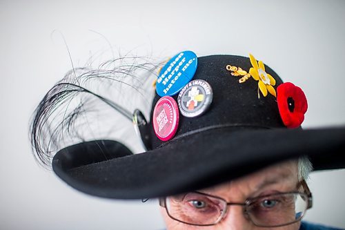 MIKAELA MACKENZIE / WINNIPEG FREE PRESS

Raging Grannies member Helen Smiley poses for a portrait before a meeting at the Old Grace Housing Co-op in Winnipeg on Monday, Jan. 13, 2020. For Brenda Suderman story.
Winnipeg Free Press 2019.