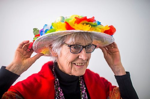 MIKAELA MACKENZIE / WINNIPEG FREE PRESS

Raging Grannies member Christa Froese poses for a portrait before a meeting at the Old Grace Housing Co-op in Winnipeg on Monday, Jan. 13, 2020. For Brenda Suderman story.
Winnipeg Free Press 2019.