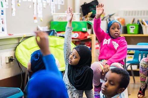 MIKAELA MACKENZIE / WINNIPEG FREE PRESS

Sumaya Rashid raises her hand in a grade 2/3 math class at Victoria Albert School in Winnipeg on Wednesday, Jan. 15, 2020. For Sol Israel story.
Winnipeg Free Press 2019.