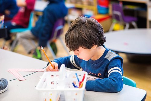 MIKAELA MACKENZIE / WINNIPEG FREE PRESS

Mohammedkher Azab writes in a grade 2/3 math class at Victoria Albert School in Winnipeg on Wednesday, Jan. 15, 2020. For Sol Israel story.
Winnipeg Free Press 2019.