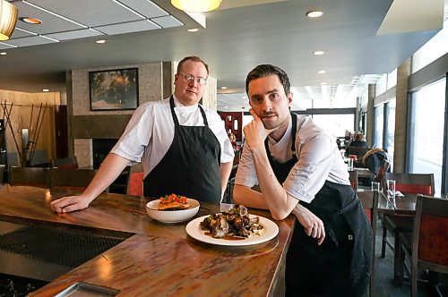 RUTH BONNEVILLE  /  WINNIPEG FREE PRESS 


Sunday Special - Prairie's Edge Restaurant in Kildonan Park.


Photos of Prairie's Edge Restaurant  in Kildonan Park including chefs, special dishes, decor, cocktails, inside and outside the restaurant that is right next to the Kildonan Park skating pond.

Chefs Grant Danyluk and Adam Mysak (dark hair)   who grew up together in Riverbend and are now making a name for themselves at Prairie's Edge restaurant in Kildonan Park.

Publication: Sunday special two-page spread, Jan. 19

Reporter: Declan Schroeder

Jan 16th,  2020