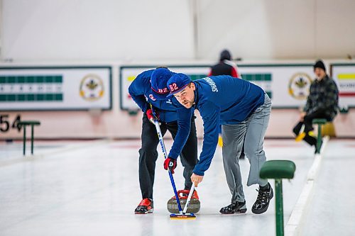 MIKAELA MACKENZIE / WINNIPEG FREE PRESS

Virginia curling team members Sam Sparks (left) and Austin Shawinsky play in the MB Open at Fort Rouge Curling Club in Winnipeg on Friday, Jan. 17, 2020. For Taylor Allen story.
Winnipeg Free Press 2019.