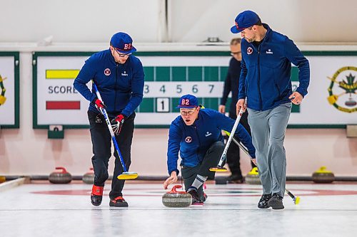 MIKAELA MACKENZIE / WINNIPEG FREE PRESS

Virginia curling team members Sam Sparks (left), Travis Hamilton, and Austin Shawinsky play in the MB Open at Fort Rouge Curling Club in Winnipeg on Friday, Jan. 17, 2020. For Taylor Allen story.
Winnipeg Free Press 2019.