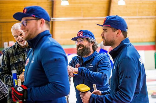 MIKAELA MACKENZIE / WINNIPEG FREE PRESS

Virginia curling team members Sam Sparks (left), Melvin Shaw, and Austin Shawinsky laugh after playing in the MB Open at Fort Rouge Curling Club in Winnipeg on Friday, Jan. 17, 2020. For Taylor Allen story.
Winnipeg Free Press 2019.