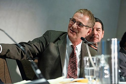 MIKE DEAL / WINNIPEG FREE PRESS
David Milgaard answers a question from host Greg Rodin during a special one-day wrongful conviction conference being held at the Canadian Museum for Human Rights.
200117 - Friday, January 17, 2020.