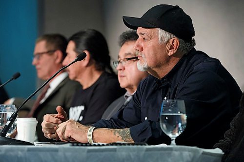 MIKE DEAL / WINNIPEG FREE PRESS
James Driskell looks out into the crowded hall during the special one-day wrongful conviction conference being held at the Canadian Museum for Human Rights.
200117 - Friday, January 17, 2020.