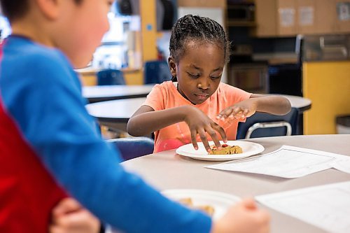 MIKAELA MACKENZIE / WINNIPEG FREE PRESS

Kindergartener Leilah Nyagudi makes cookies at Linden Meadows School as part of a cooking and reading program in Winnipeg on Friday, Jan. 17, 2020. For Danielle Da Silva story.
Winnipeg Free Press 2019.