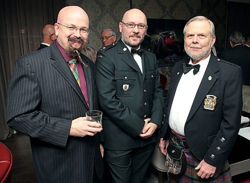 JASON HALSTEAD / WINNIPEG FREE PRESS

L-R: Jim Buchanan, Doug McLeod (Sergeant-at-Arms, St. Andrew's Society) and Ed Bethune (St. Andrew's Society board member) at the 149th annual St. Andrew's Society of Winnipeg dinner at the Fort Garry Hotel on Nov. 29, 2019. (See Social Page)