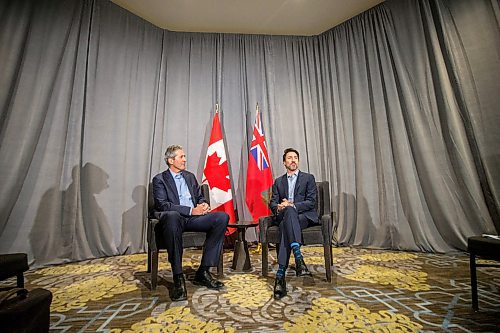 MIKAELA MACKENZIE / WINNIPEG FREE PRESS

Prime minister Justin Trudeau meets with Premier Brian Pallister at the Fairmont Hotel in Winnipeg on Monday, Jan. 20, 2020. For Dan Lett story.
Winnipeg Free Press 2019.