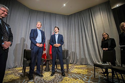 MIKAELA MACKENZIE / WINNIPEG FREE PRESS

Prime minister Justin Trudeau meets with Premier Brian Pallister at the Fairmont Hotel in Winnipeg on Monday, Jan. 20, 2020. For Dan Lett story.
Winnipeg Free Press 2019.