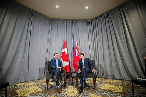 MIKAELA MACKENZIE / WINNIPEG FREE PRESS

Prime minister Justin Trudeau meets with Mayor Brian Bowman at the Fairmont Hotel in Winnipeg on Monday, Jan. 20, 2020. For Dan Lett story.
Winnipeg Free Press 2019.