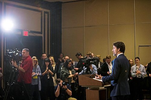 MIKAELA MACKENZIE / WINNIPEG FREE PRESS

Prime Minister Justin Trudeau speaks to the media at the Fairmont Hotel in Winnipeg on Tuesday, Jan. 21, 2020. For Dan Left/Larry Kusch story.
Winnipeg Free Press 2019.