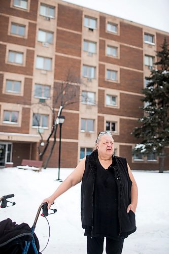 MIKAELA MACKENZIE / WINNIPEG FREE PRESS

Elizabeth Warbansky, who has bed bugs, poses for a portrait in front of her apartment building in Winnipeg on Thursday, Jan. 23, 2020. For Maggie Macintosh story.
Winnipeg Free Press 2019.