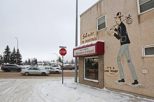 MIKE DEAL / WINNIPEG FREE PRESS
Reporter Frances Koncan selected her favourite murals in Winnipeg and this one at 2579 Portage Avenue was chosen as the Oldest Mural in Winnipeg. 
200123 - Thursday, January 23, 2020