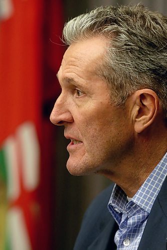 SHANNON VANRAES / WINNIPEG FREE PRESS
Premier Brian Pallister announces disaster financial assistance for municipalities, homeowners, farms and small businesses affected by last October's snow storm during a press conference at the Manitoba legislature on January 23, 2020.