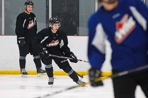 MIKE DEAL / WINNIPEG FREE PRESS
Winnipeg ICEs Ben Zloty (4) during practice at the RINK Thursday morning.
200123 - Thursday, January 23, 2020.