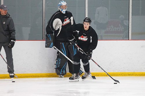 MIKE DEAL / WINNIPEG FREE PRESS
Winnipeg ICEs Ben Zloty (4) during practice at the RINK Thursday morning.
200123 - Thursday, January 23, 2020.