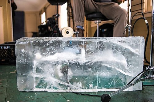 MIKAELA MACKENZIE / WINNIPEG FREE PRESS

Michael Jordan of Royal Canoe rehearses with his ice drum at The Forks in Winnipeg on Thursday, Jan. 23, 2020. For Erin Lebar story.
Winnipeg Free Press 2019.