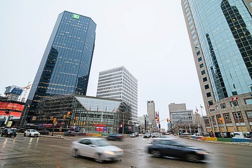 Mike Sudoma / Winnipeg Free Press
The Bank of Montreal, TD Building and the Royal Bank of Canada Building tower over Main St Friday afternoon
January 24, 2019
