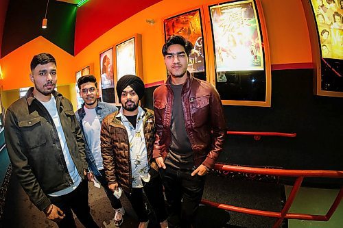 Daniel Crump / Winnipeg Free Press. (L to R) Inderbir Singh, Deepanshu Arora, Vishaldeep Signh and Dilpreet Singh are at Cinema City in the Northgate Shopping Centre to see the movie Panga. Cinema City Northgate runs a number of East Indian and Philippine movies. January 25, 2020.