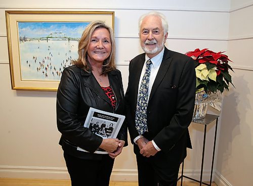 JASON HALSTEAD / WINNIPEG FREE PRESS

L-R: Annitta Stenning (president and CEO of the CancerCare Manitoba Foundation) and gallery owner Bill Mayberry at the opening of Mayberry Fine Arts James and Barbara Burns Art Collection Exhibition and Sale in support of the CancerCare Manitoba Foundation and launch of the annual holiday open house exhibition at its Exhange District gallery on Dec. 8, 2019. (See Social Page)