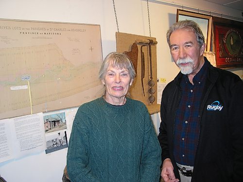 Canstar Community News Jan. 14, 2020 - Charleswood Historical Society members Gwen Jamieeon and Dan Furlan are shown in the Charleswood Musuem at 5006 Roblin Blvd. They are looking for information on the Baie St. Paul road that was used for Red River cart transportation from St. Boniface west. (ANDREA GEARY/CANSTAR COMMUNITY NEWS)