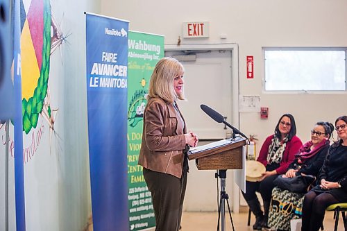 MIKAELA MACKENZIE / WINNIPEG FREE PRESS

Cathy Cox, minister responsible for the status of women, announces housing for women and children affected by family violence at Wahbung Abinoonjiiag Inc in Winnipeg on Monday, Jan. 27, 2020. For Carol Sanders story.
Winnipeg Free Press 2019.