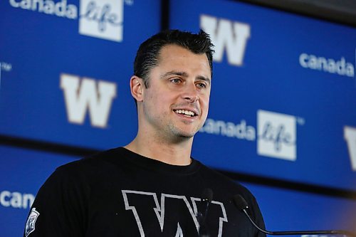 MIKE DEAL / WINNIPEG FREE PRESS
Zach Collaros talks to the media Tuesday morning after the Winnipeg Blue Bombers signed him to two-year extension. 
200128 - Tuesday, January 28, 2020