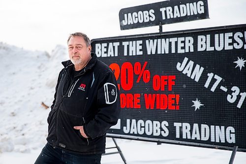 MIKAELA MACKENZIE / WINNIPEG FREE PRESS

Brad Ingles, owner of a mobile sign company, poses for a portrait by one of his signs on Regent Avenue in Winnipeg on Wednesday, Jan. 29, 2020. The city has suggested new regulations for mobile signs that industry says does nothing to enhance public safety or to promote a strong viable business community. For Danielle Da Silva story.
Winnipeg Free Press 2019.