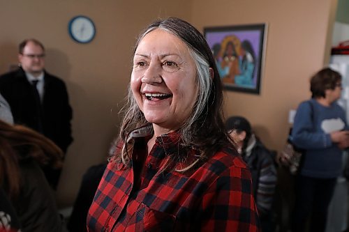RUTH BONNEVILLE  /  WINNIPEG FREE PRESS 

LOCAL- Granny's House

Josie Hill, executive director, Blue Thunderbird Family Care Inc. is all smiles as he talks to the media at a press conference announcing the opening of Granny's House Wednesday.  

Provincial government (Families Minister Heather Stefanson) Invests in Grannys House to help keep families together.

Jan 29th,  2020