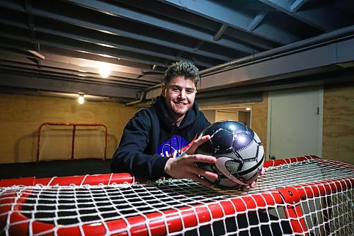RUTH BONNEVILLE  /  WINNIPEG FREE PRESS 

SPORTS - Valour - Tyler Attardo

Portrait of 18-year-old Winnipegger Tyler Attardo in his mini practise soccer field in his basement on Wednesday.  Attardo  played for Valour last year and has had his contract purchased by a European club. 

Taylor Allen story

Jan 29th,  2020