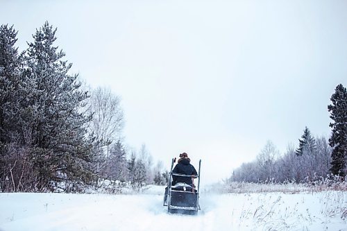 MIKAELA MACKENZIE / WINNIPEG FREE PRESS

Devin Imrie rides his snowmobile while checking traps on the trapline near Falcon Lake, Manitoba on Tuesday, Jan. 28, 2020. 
Winnipeg Free Press 2019.