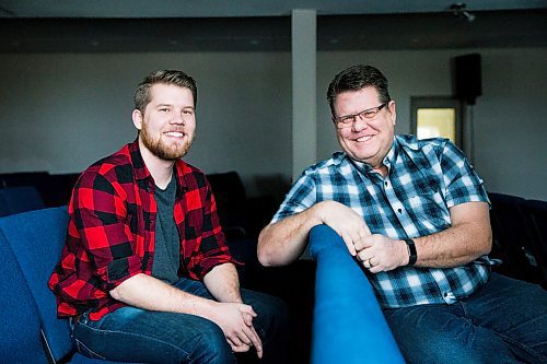MIKAELA MACKENZIE / WINNIPEG FREE PRESS

Scott Poirier (left) and his dad, Jim Poirier, pose for a portrait at Christian Life Church in Winnipeg on Friday, Jan. 31, 2020. They're starting a new congregation for millennials called Z church, which will be led by Scott. For Brenda Suderman story.
Winnipeg Free Press 2019.