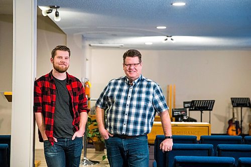 MIKAELA MACKENZIE / WINNIPEG FREE PRESS

Scott Poirier (left) and his dad, Jim Poirier, pose for a portrait at Christian Life Church in Winnipeg on Friday, Jan. 31, 2020. They're starting a new congregation for millennials called Z church, which will be led by Scott. For Brenda Suderman story.
Winnipeg Free Press 2019.