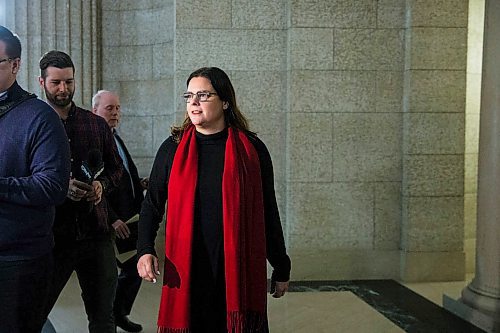 MIKAELA MACKENZIE / WINNIPEG FREE PRESS

Families minister Heather Stefanson walks up to speak to media about the end of birth alerts at the Manitoba Legislative Building in Winnipeg on Friday, Jan. 31, 2020. For Katie May story.
Winnipeg Free Press 2019.