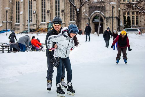 MIKAELA MACKENZIE / WINNIPEG FREE PRESS

Jenny Dong and Ze Sun play around at a newcomer skating class, hosted by the West End BIZ, in Central Park in Winnipeg on Friday, Jan. 31, 2020. Standup.
Winnipeg Free Press 2019.