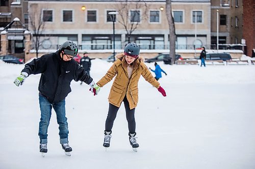 MIKAELA MACKENZIE / WINNIPEG FREE PRESS

Nicole Lee and Tom Choi holds hand and skate at a newcomer skating class, hosted by the West End BIZ, in Central Park in Winnipeg on Friday, Jan. 31, 2020. The two, originally from South Korea, have been in Canada for one year. Standup.
Winnipeg Free Press 2019.