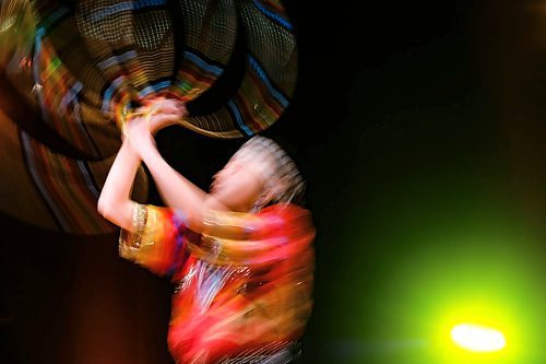 Daniel Crump / Winnipeg Free Press. Shanley Spence performs a traditional indigenous hoop dance during the University of Winnipeg Professional, Applied, and Continuing Education (P.A.C.E.) Cultural Evening at the Winnipeg Art Gallery. January 31, 2020.