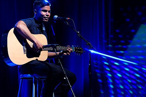 Daniel Crump / Winnipeg Free Press. Juan Pablo Ortiz plays guitar and sings during the University of Winnipeg Professional, Applied, and Continuing Education (P.A.C.E.) Cultural Evening at the Winnipeg Art Gallery. January 31, 2020.