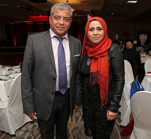 JASON HALSTEAD / WINNIPEG FREE PRESS

L-R: Faïçal Zellama (Université de St. Boniface and Canadian Arab Association of Manitoba (CAAM)) and Imen Gharbi (CAAM) at the annual Stronger Together Dinner organized by the Ethnocultural Council of Manitoba  Stronger Together at Canad Inns Polo Park on Dec. 11, 2019. (See Social Page)