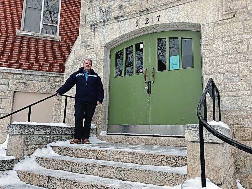 Canstar Community News George Graham, chair of the board at Gordon-King Memorial United Church (127 Cobourg Ave.) in Elmwood, has lined up contractors to help refurbish the church's iconic stained glass "rose window" this spring. (SHELDON BIRNIE/CANSTAR/THE HERALD)