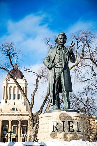 MIKAELA MACKENZIE / WINNIPEG FREE PRESS

A statue of Louis Riel at the Manitoba Legislative Building in Winnipeg on Monday, Feb. 3, 2020. For Solomon Israel story.
Winnipeg Free Press 2019.