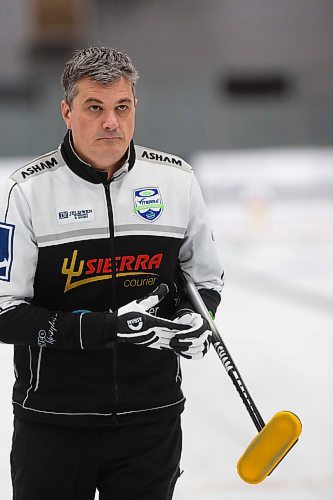 MIKE DEAL / WINNIPEG FREE PRESS
Skip William Lyburn during practice at Eric Coy Arena Tuesday afternoon prior to the start of the 2020 Viterra Curling Championship.
200204 - Tuesday, February 04, 2020.