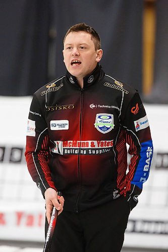 MIKE DEAL / WINNIPEG FREE PRESS
Skip Jason Gunnlaugson during practice at Eric Coy Arena Tuesday afternoon prior to the start of the 2020 Viterra Curling Championship.
200204 - Tuesday, February 04, 2020.