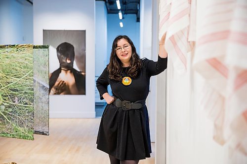 MIKAELA MACKENZIE / WINNIPEG FREE PRESS

Franchesca Hebert-Spence, curator, poses for a portrait in the beadwork exhibit May the land remember you as you walk upon its surface at C2 Centre for Craft in Winnipeg on Tuesday, Feb. 4, 2020. For Declan Schroeder story.
Winnipeg Free Press 2019.