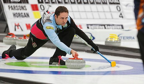 MIKE DEAL / WINNIPEG FREE PRESS
Skip Kelly Marnoch during his teams match against Team Lukowich at Eric Coy Arena Wednesday afternoon on day one of the 2020 Viterra Curling Championship.
200205 - Wednesday, February 05, 2020.