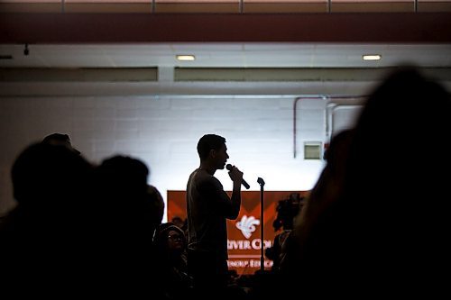 MIKAELA MACKENZIE / WINNIPEG FREE PRESS

A student asks a question to former NHL forward Jordin Tootoo at a Q&A with the hockey player at Red River College in Winnipeg on Wednesday, Feb. 5, 2020. For Sol Israel story.
Winnipeg Free Press 2019.