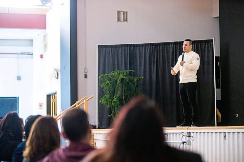 MIKAELA MACKENZIE / WINNIPEG FREE PRESS

Former NHL forward Jordin Tootoo speaks at Red River College in Winnipeg on Wednesday, Feb. 5, 2020. For Sol Israel story.
Winnipeg Free Press 2019.